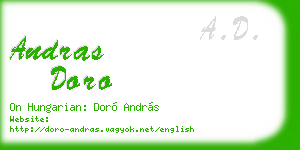 andras doro business card